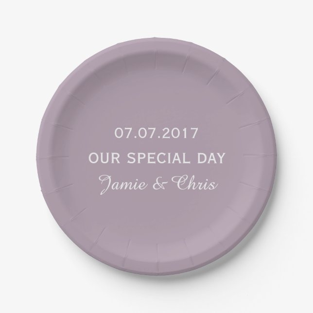 Streifen Muster Teller für Hochzeitspapiere (Vorderseite)