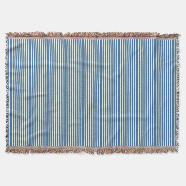 Streifen Muster zwei Töne blaue Creme Decke (Vorderseite)