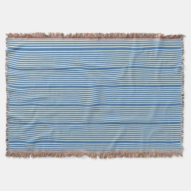 Streifen Muster zwei Töne blaue Creme Decke (Vorderseite)