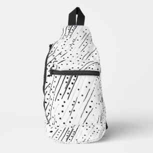 Streifen oder Polka-Punkte, schwarz, weiß, grau Crossbody Bag