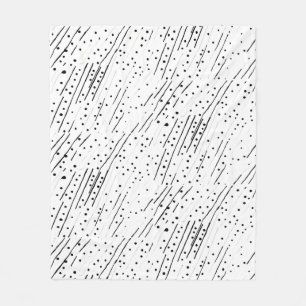 Streifen oder Polka-Punkte, schwarz, weiß, grau Fleecedecke