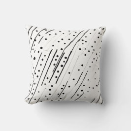 Streifen oder Polka-Punkte, schwarz, weiß, grau Kissen