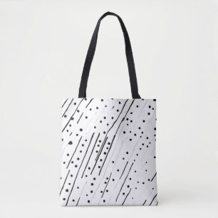 Streifen oder Polka-Punkte, schwarz, weiß, grau Tasche