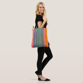 Streifen Orange/Rosa/Aqua > Farbige Tüte Tasche