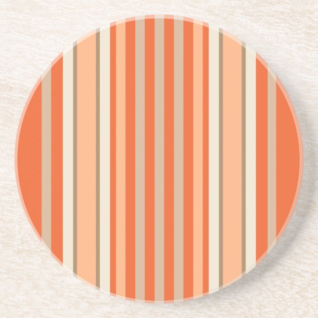 Streifen - Orange & Tan Untersetzer (Vorne)