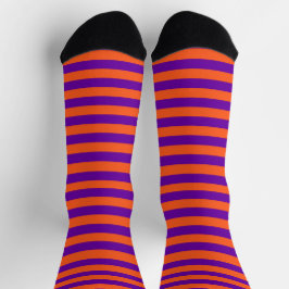 Streifen Orange und lila Halloween Socken