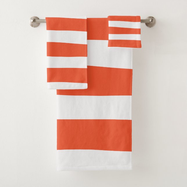 Streifen - orange und weiß badhandtuch set (Insitu)
