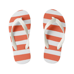 Streifen - orange und weiß kinderbadesandalen