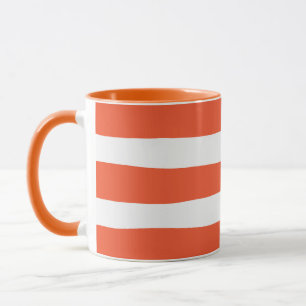 Streifen - orange und weiß tasse