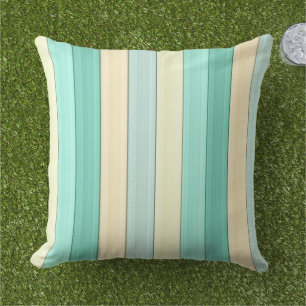 Streifen Pastel Mint Peach vertikal geometrisch Kissen