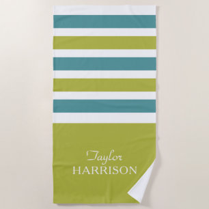Streifen Pattern individuelle Name Badetuch