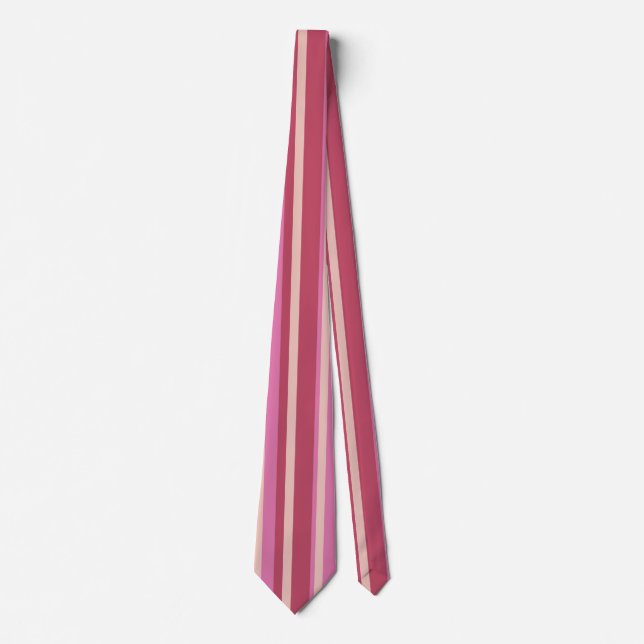 Streifen Pink Yellow Beige Lines Neck Tie Krawatte (Vorderseite)