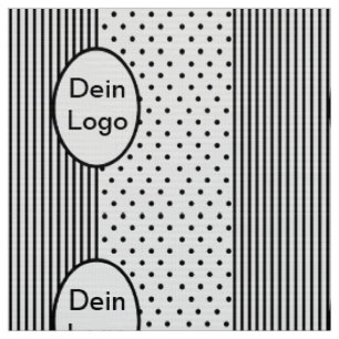 Streifen Punkte Medaillon für eigenes Logo Initial Stoff