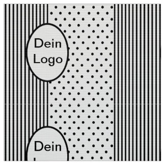 Streifen Punkte Medaillon für eigenes Logo Initial Stoff