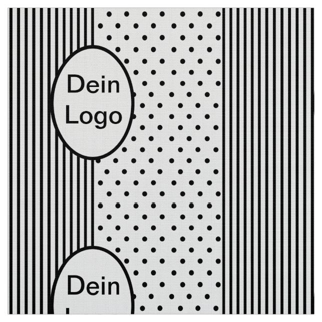 Streifen Punkte Medaillon für eigenes Logo Initial Stoff (Muster)