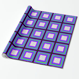 Streifen Quadrat Rahmen farbig 03 + Ihr Foto Geschenkpapier