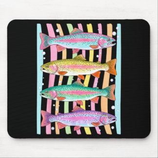 Streifen Regenbogenforelle Angeln Outdoor Fisch So Mousepad