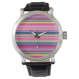 Streifen Retro multicolors Armbanduhr