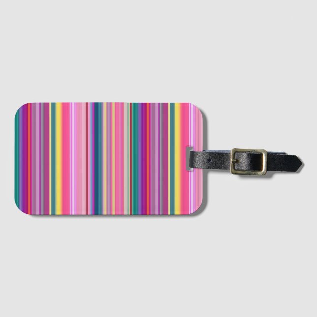 Streifen Retro multicolors Gepäckanhänger (Vorderseite (Horizontal))