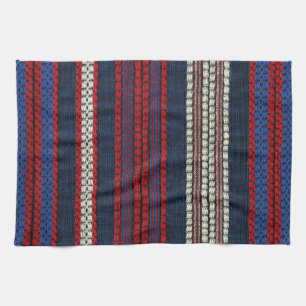 Streifen Retro Rot, Weiß und Blau, Hippie Streifen Handtuch