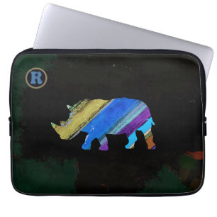 Streifen-Rhino-Tierart Laptopschutzhülle