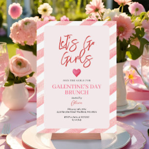 Streifen Rosa Galentinstag Abendessen Valentine Einladung
