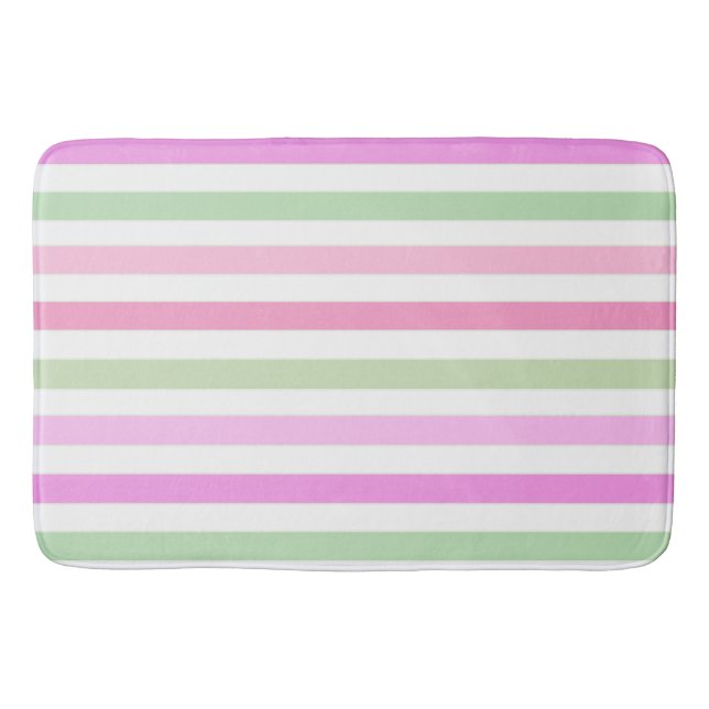 Streifen, rosa, grün badematte (Vorderseite)