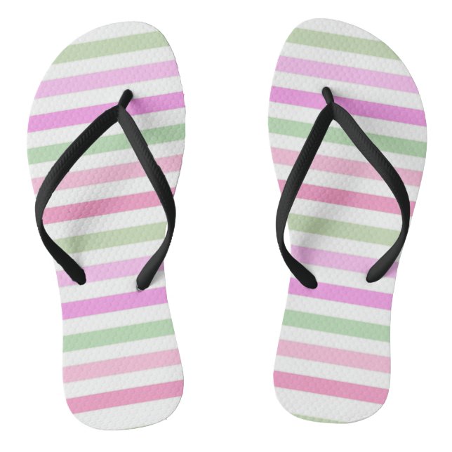 Streifen, rosa, grün flip flops (Fußbett)