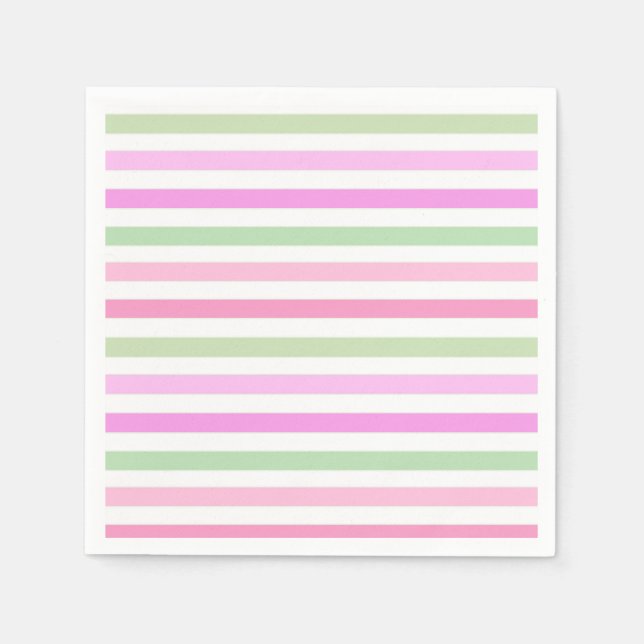 Streifen, rosa, grün serviette (Vorderseite)