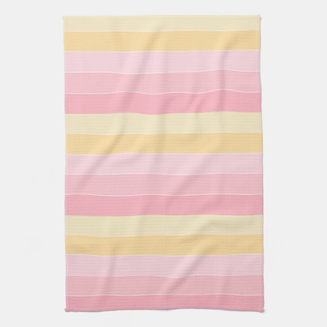 Streifen Rosa Lila Gelbe Farben Trendy Elegant Geschirrtuch (Vertikal)