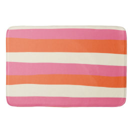 Streifen - Rosa, orange und Creme Badematte