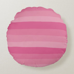 Streifen - rosa rundes kissen