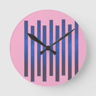 Streifen-Rosé-Wanduhr Runde Wanduhr
