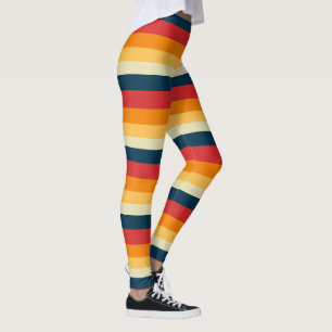 Streifen rot, blau, orange und gelb leggings