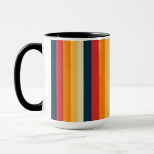 Streifen rot, blau, orange und gelb tasse