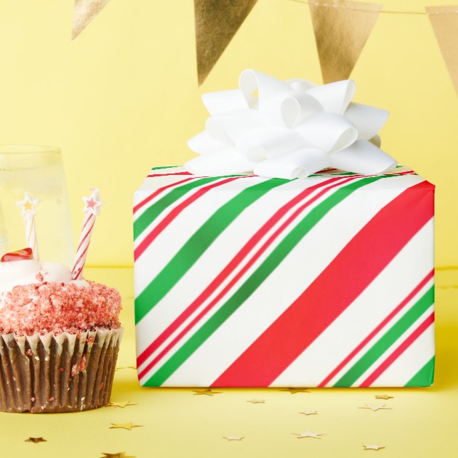 Streifen Rot-grüne Streifen Geschenkpapier (Geburtstagsparty)