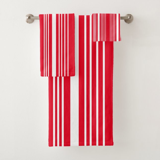 Streifen rot/weiß badhandtuch set (Insitu)