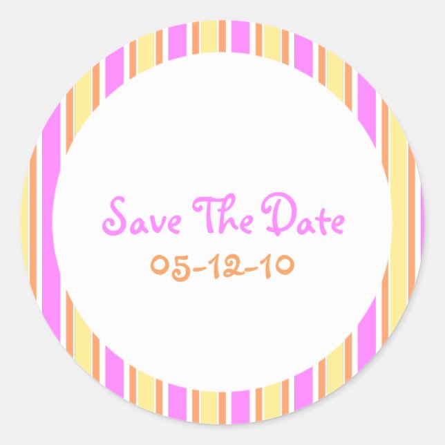 Streifen Save the Date Aufkleber (Vorderseite)