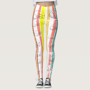 Streifen, schlafende Dackel Hunde Leggings