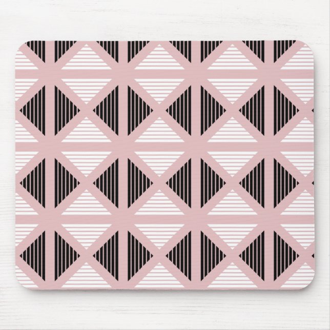 Streifen schwarz und rosa mousepad (Vorne)