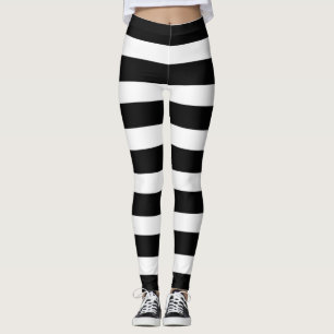 Streifen schwarz und weiß leggings