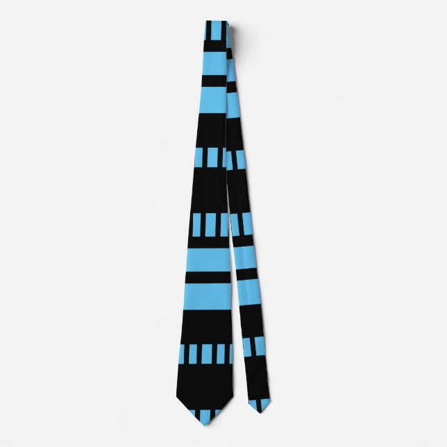 Streifen.Schwarz-weiß 01 L Blau BG Krawatte (Vorderseite)