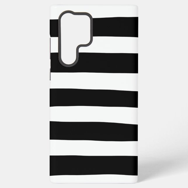 Streifen - Schwarz/Weiß Samsung Galaxy Hülle (Rückseite)