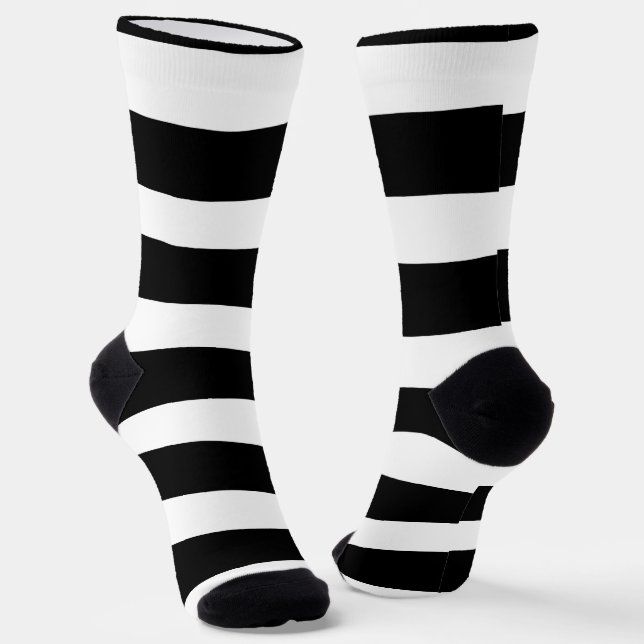 Streifen - Schwarz/Weiß Socken (Gewinkelt)