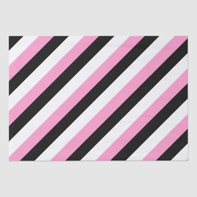 Streifen schwarz, weiß und rosa seidenpapier (Vorderseite)