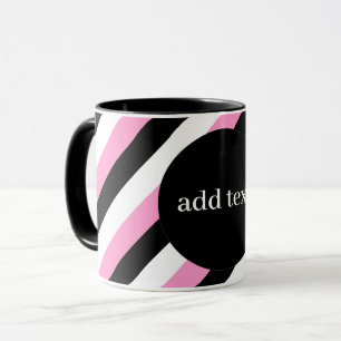 Streifen schwarz, weiß und rosa tasse