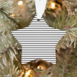 Streifen Schwarz-weiße Streifen Weihnachts Ornament