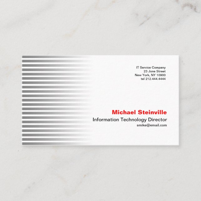 Streifen-silberne Visitenkarte (Vorderseite)