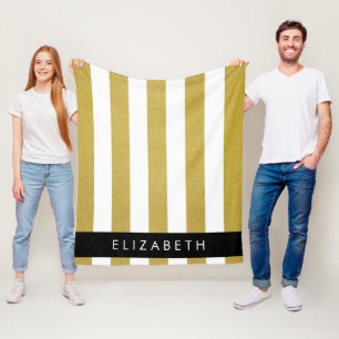 Streifen, Streifen, Linien, Ihr Name Fleecedecke