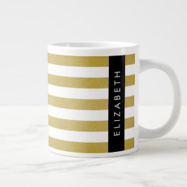 Streifen, Streifen, Linien, Ihr Name Jumbo-Tasse